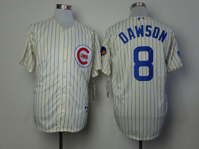 Men Chicago Cubs #8 Dawson Cream Throwback 1969 MLB Jerseys